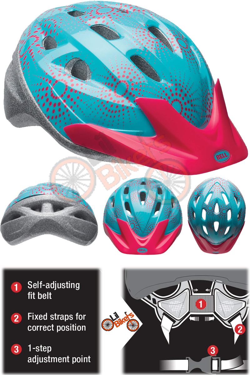 NEW Bell Mini Infant Bike Helmet-Pink floral print visor lights on back 